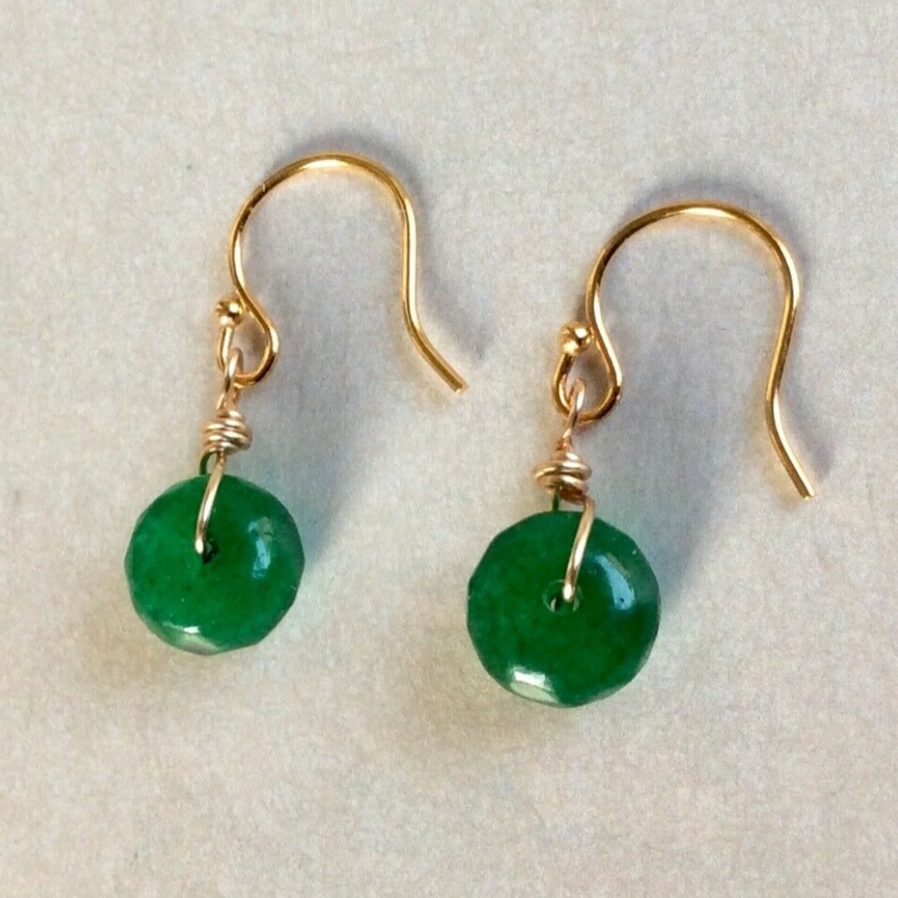 New Emerald Earrings 18k gold plated